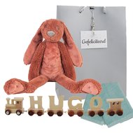 Houten naamtreintje Rabbit Richie Rusty