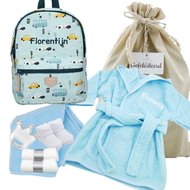 Rugtas Kidzroom mini blue badjasje met naam