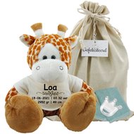 Knuffel Giraf met geboortegegevens Knuffel Giraf met geboortegegevens