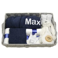Babymand badjasje navy blue met naam Babymand badjasje navy blue met naam