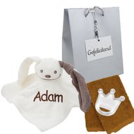 Knuffeldoekje bruin met naam Knuffeldoekje bruin met naam