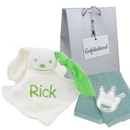 Knuffeldoekje groen met naam Knuffeldoekje groen met naam