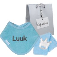 Slab Bandana Funnies babyblauw met naam Slab Bandana Funnies babyblauw met naam