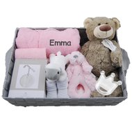 Babymand XXL badjasje babyroze met naam Babymand XXL badjasje babyroze met naam