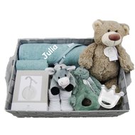 Babymand XXL badcape stonegreen met naam Babymand XXL badcape stonegreen met naam