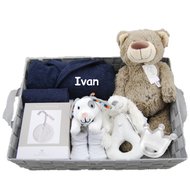 Babymand XXL badjasje navy blue met naam Babymand XXL badjasje navy blue met naam