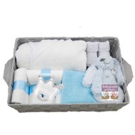 Babymand zwanger badjasje wit met babyblauw Babymand zwanger badjasje wit met babyblauw