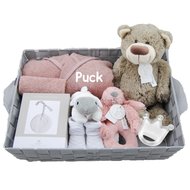 Babymand XXL badjasje stonepink met naam Babymand XXL badjasje stonepink met naam
