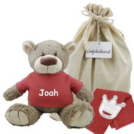 Knuffel Bear Bella met naam op copper shirtje Knuffel Bear Bella met naam op copper shirtje