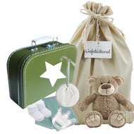 Babykoffertje olijfgroen zwanger cadeau