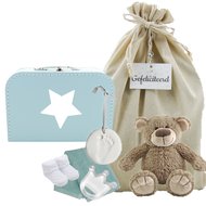 Babykoffertje babyblauw zwanger cadeau