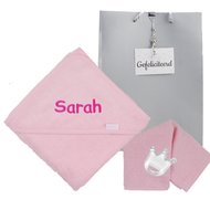 Badcape funnies babyroze met naam Badcape funnies babyroze met naam