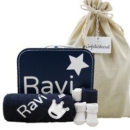 Babykoffertje navy blue met naam Babykoffertje navy blue met naam