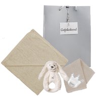 Badcape funnies cream met rammelaar