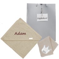 Badcape funnies cream met naam Badcape funnies cream met naam