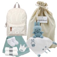 Nijntje Rugtas Funny Days Creme met knuffeldoekje stonegreen Nijntje Rugtas Funny Days Creme met knuffeldoekje stonegreen
