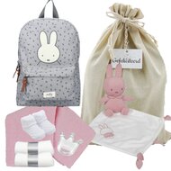 Nijntje Rugtas Funny Days Grey met knuffeldoekje roze Nijntje Rugtas Funny Days Grey met knuffeldoekje roze