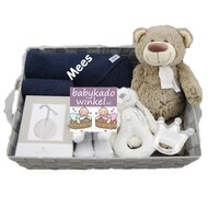Babymand XXL badcape navy blue met naam Babymand XXL badcape navy blue met naam