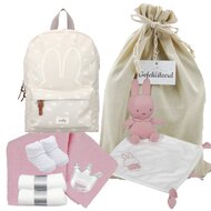 Nijntje Rugtas Funny Days Creme met knuffeldoekje roze Nijntje Rugtas Funny Days Creme met knuffeldoekje roze
