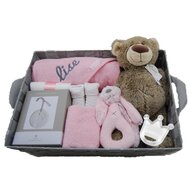 Babymand XXL badcape babyroze met naam Babymand XXL badcape babyroze met naam
