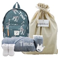 Rugtas Kidzroom Stories Grey met badjasje grey met naam