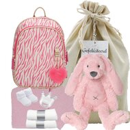 Rugtas Zebra Pink met knuffel Rabbit Pink Rugtas Zebra Pink met knuffel Rabbit Pink