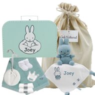 Babykoffertje mint met nijntje stonegreen met naam
