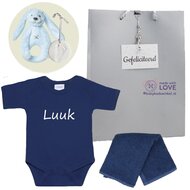 Rompertje navy blue met naam