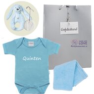 Rompertje babyblauw met naam Rompertje babyblauw met naam