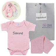 Rompertje babyroze met naam Rompertje babyroze met naam