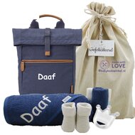 Rugtas Fresk Silk Blue met naam