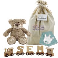 Houten naamtreintje Knuffel Bear Bella Houten naamtreintje Knuffel Bear Bella