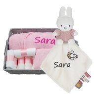 Babymand nijntje Fluffy Pink met naam