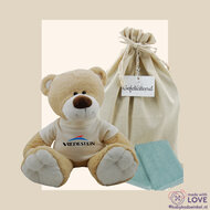 Knuffel Boris Baby Cadeau met logo