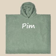 Babyponcho Stone Green met naam