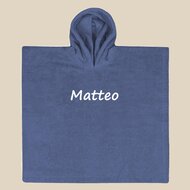 Babyponcho Silk Blue met naam