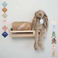 Badcape of Badjas met naam en knuffel Rabbit Richie afbeelding