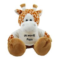 Funnies Knuffel Giraf 45 Cm Je Wordt Papa Bedrukt funnies kopen in de aanbieding