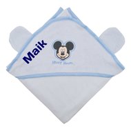 Badcape Disney Mickey Mouse blauw met naam
