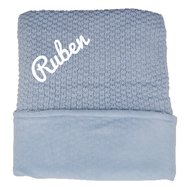 Jollein Dekentje 75X100 Drops Blue Terry Met Naam jollein kopen in de aanbieding