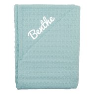 Jollein Dekentje 75X100 Waffle Jade Met Naam jollein kopen in de aanbieding