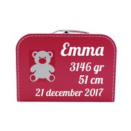Kinderkoffertjesnl Geboortekoffertje Fuchsia Met Naam kinderkoffertjesnl kopen in de aanbieding