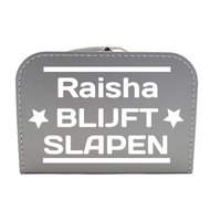 Kinderkoffertjesnl Logeerkoffertje Grijs Met Naam kinderkoffertjesnl kopen in de aanbieding