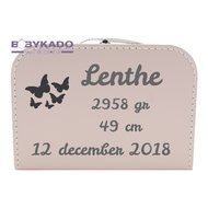 Kinderkoffertjesnl Geboortekoffertje Babyroze Met Naam kinderkoffertjesnl kopen in de aanbieding