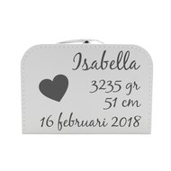 Kinderkoffertjesnl Geboortekoffertje Wit Met Naam kinderkoffertjesnl kopen in de aanbieding