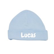 Funnies Babymutsje Babyblauw Met Naambedrukking funnies kopen in de aanbieding