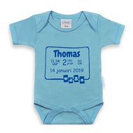 Funnies Rompertje Babyblauw Met Geboortegegevens funnies kopen in de aanbieding