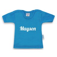 T-shirtje funnies turquoise met naam maat 62/68