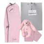 Inbakerdoek babyroze met naam