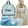 Rugtas Kidzroom mini blue met naam